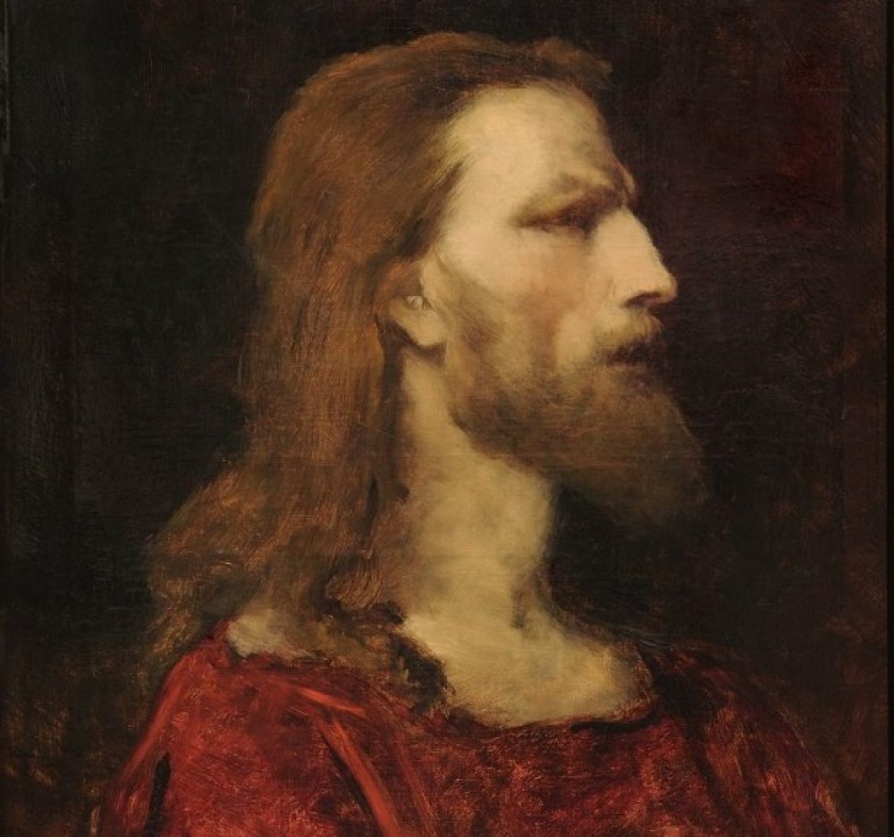 Munkácsy Mihály-Krisztus mellképe (piros ruhás)_részlet